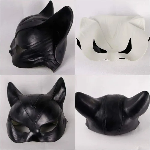 Vista 3 de Waylike Máscara de gato de látex para mujer, máscara novedosa de Halloween, máscaras de fiesta para bailes de máscaras, fiestas, festivales