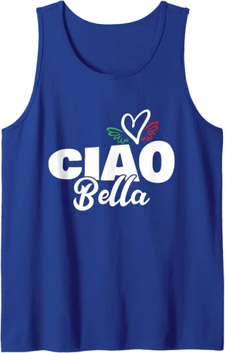 Vista 16 de Ciao Bella - Hermoso corazón italiano Italia - saludo Hello Tank Top Negro