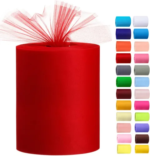 Vista 7 de Rollos de tul de 6 pulgadas por 100 yardas (300 pies) de tela de carrete de tul para bricolaje, faldas tutú, bodas, baby shower, manualidades