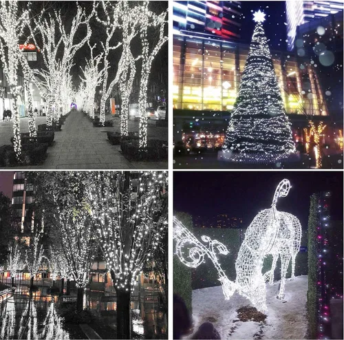Vista 6 de Paquete de 4 guirnaldas de luces LED de 20 pies con 60 luces LED con temporizador remoto, 8 modos, impermeable, alambre de cobre, luciérnaga, luces