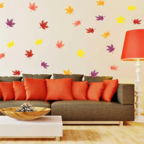 Vista 2 de calcomanía decorativo para pared de hojas de otoño Kit – Adhesivo de Pared, naturaleza by chromantics