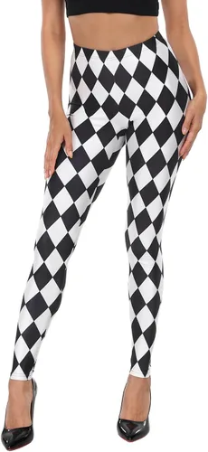 Vista 30 de HDE Leggings de entrenamiento de diseño moderno - Divertidos patrones estampados gráficos a la moda A. Rayas del arco iris