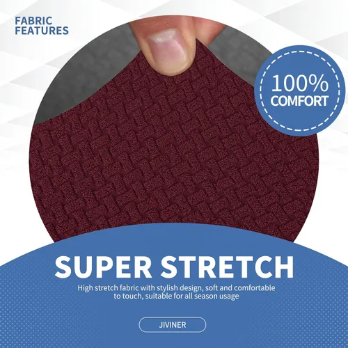 Vista 5 de JIVINER Fundas de sofá de 3 piezas para sofá de 2 cojines, funda elástica para sofá con 2 fundas de cojín de asiento extra grandes, fundas de sofá