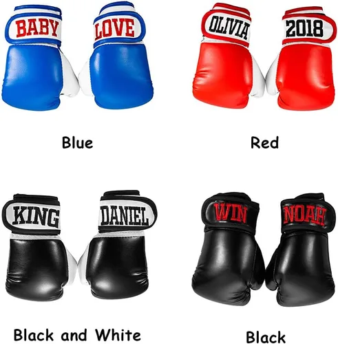 Vista 7 de Guantes de boxeo bordados personalizados para niños, guantes de entrenamiento de boxeo para jóvenes, guantes de boxeo para niños y niñas (0-10 años)