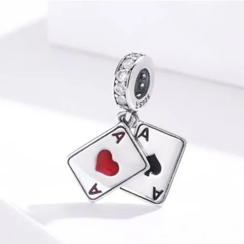 Vista 2 de Love You Lock Key Fit Pandoras pulseras de plata de ley 925 colgantes con cuentas de corazón para mujer