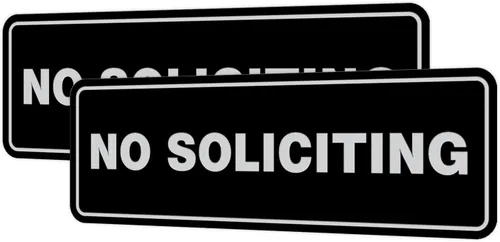 Vista 63 de Estándar No Soliciting Door/Wall Sign - Negro - Pequeño