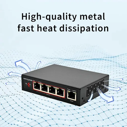 Vista 7 de Extensor PoE de red Gigabit de 60 W, extensor Ethernet CENTROPOWER con interruptor PoE+ de 4 puertos compatible con IEEE 802.3 af/at