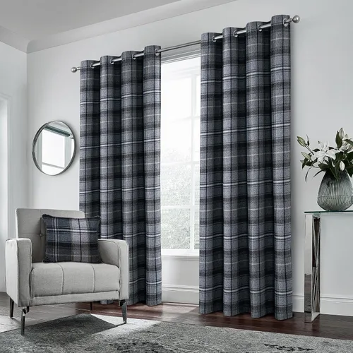 Vista 28 de always4u - Cortinas de cuadros beige con ojales, aspecto de lana, modernas para sala de estar y dormitorio, decoración del hogar, cortinas a
