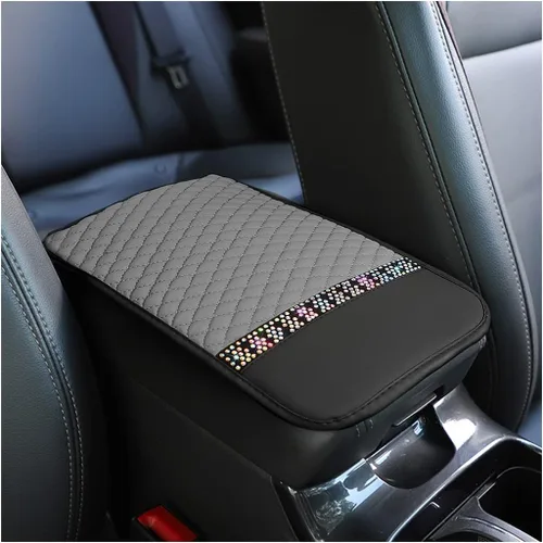 Vista 10 de Funda de Cuero Brillante para Consola Central de Automóvil, Protector de Consola Central de Automóvil con Diamantes de Imitación de Cristal