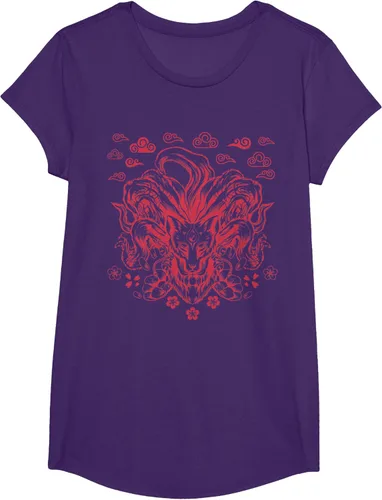 Vista 11 de Camiseta de anime japonés Nine Tails Fox Kitsune, Negro