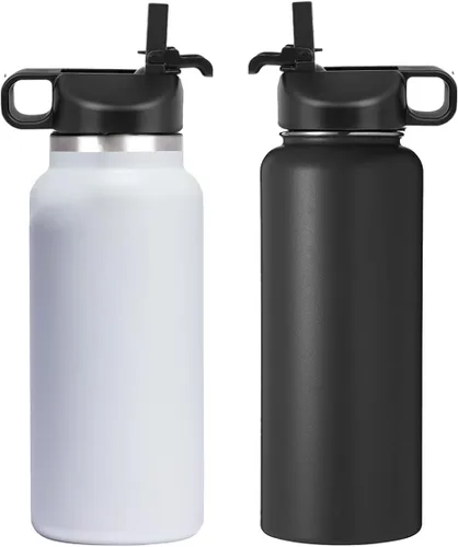 Vista 8 de Tapa de popote para botella de agua de boca ancha de 12, 32, 40, 64 onzas, tapas compatibles con Hydro Flask Sports Water Bottle Tapa superior