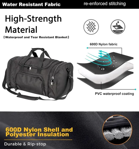 Vista 2 de Bolsa de gimnasio para hombres y mujeres con compartimento para zapatos, deporte, fin de semana, viajes, durante la noche, bolsa de transporte