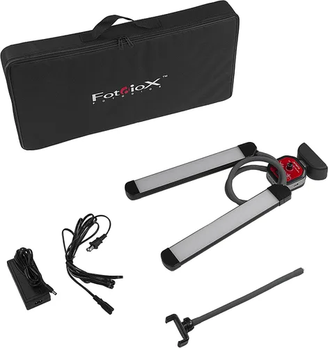 Vista 2 de Fotodiox Selfie Starlite Stix TT - Kit de monitor de luz de 95 Vlog de mesa, luces LED bicolor regulables con brazos de 37.4 in