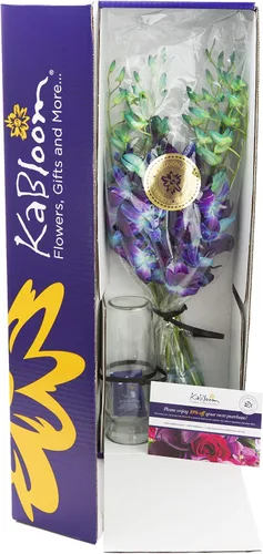 Vista 2 de Kabloom 10 Tallos Blue Valentine Dendrobium orquídeas, 2.5 libras