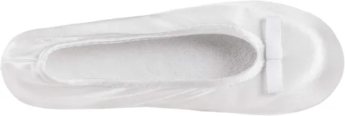 Vista 2 de isotoner - Zapatos satinados para bailarinas, con moño, suela de gamuza, blanco