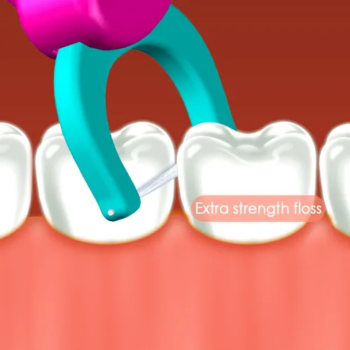 Vista 5 de T.Smile Cabezas de recambio de hilo dental evolutivo para niños, tamaño infantil, sin fluoruro, para edades de 3 años en adelante