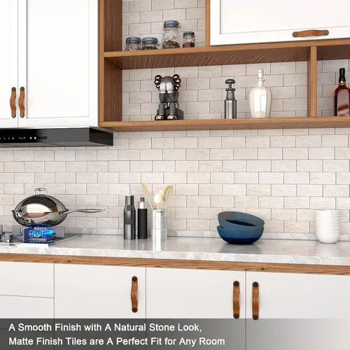 Vista 3 de BeNice Protector Contra Salpicaduras Adhesivo para Cocina, Azulejos Adhesivos para Pared de Baño, Azulejos de Ducha Adhesivos Impermeables