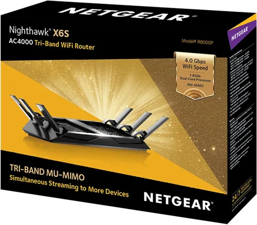 Vista 6 de Netgear R8000P-100NAS Nighthawk X6S AC4000 Tri-Band Gigabit WiFi Router con MU-MIMO, compatible con Amazon Echo/Alexa (R8000P)