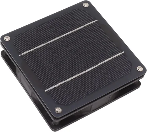 Vista 2 de Solar Powered Exhaust Fan, 5w Solar Panel Powered Fan, Energy Saving Monocrystalline Solar Panel Fan Mini Ventilator for Chicken, Ventilation Fans