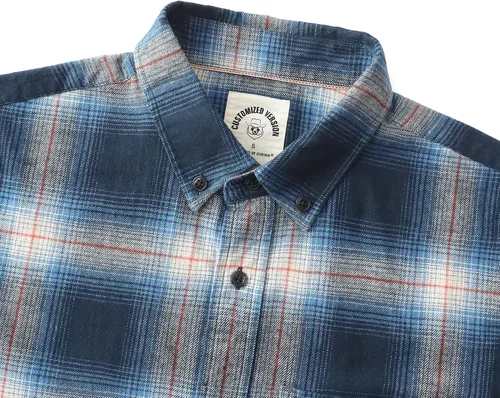 Vista 3 de Dubinik Camisa de franela, para hombre, de manga larga, a cuadros, suave, 100% algodón, informal, con botones, ajuste regular
