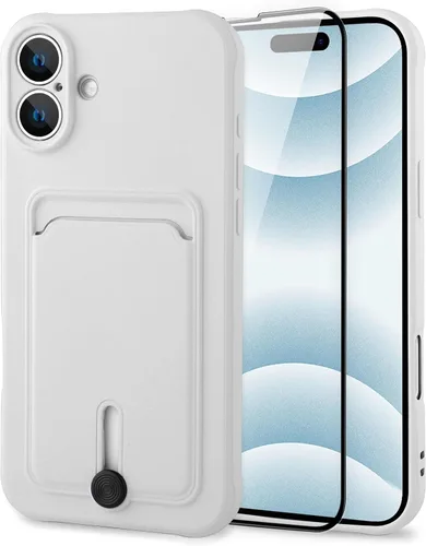 Vista 69 de MZELQ Cartera de TPU Compatible con Funda iPhone 12, Portarjetas Protección de Cámara Cubierta + Protector de Pantalla, Ranura Empujable para Niñas
