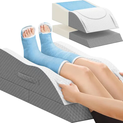 Vista 12 de Almohadas de elevación TranquilRelax para piernas después de cirugía, almohada de cuña de espuma viscoelástica ajustable para lesiones o descanso