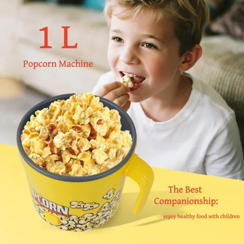 Vista 6 de Aottop Máquina eléctrica de palomitas de maíz con aire agitado, máquina eléctrica de palomitas de maíz de 1 litro, 350 W, 5 minutos de estallido