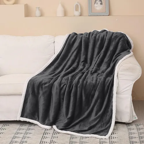 Vista 22 de Catalonia Manta Sherpa de Lana Azul Marino, Manta de Felpa de Visón Súper Suave para Sofá, Manta Mullida y Esponjosa para Cama y TV, Mantas Pesadas