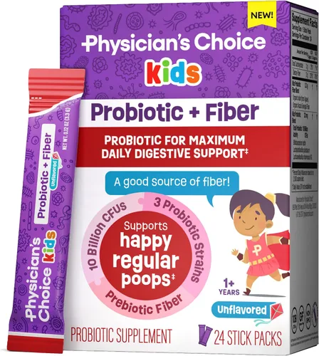 Vista 2 de Physician's CHOICE Kids Happy Tummy Bundle - Fibra 24pck + probiótico 30ct