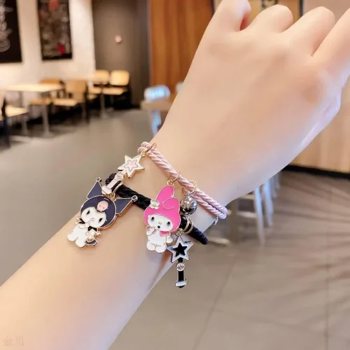 Vista 2 de Ku Cartoon My Bracelet - 2 pulseras magnéticas para parejas atracción mutua relación de amistad a juego para mujeres y hombres