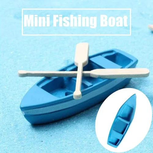 Vista 4 de 5 piezas mini figurita marina mini barco de pesca miniatura musgo micro paisaje barco adornos náutico paisaje decoración para bricolaje manualidades