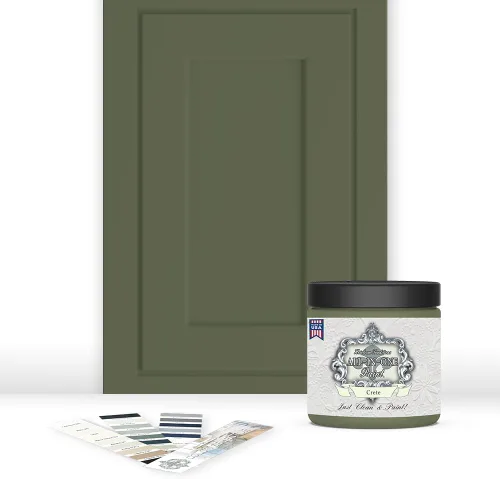 Vista 85 de Pintura TODO EN UNO, Abbey (gris cálido), Muestra de 8oz - Pintura duradera para gabinetes y muebles. Imprimación y capa superior incorporadas,
