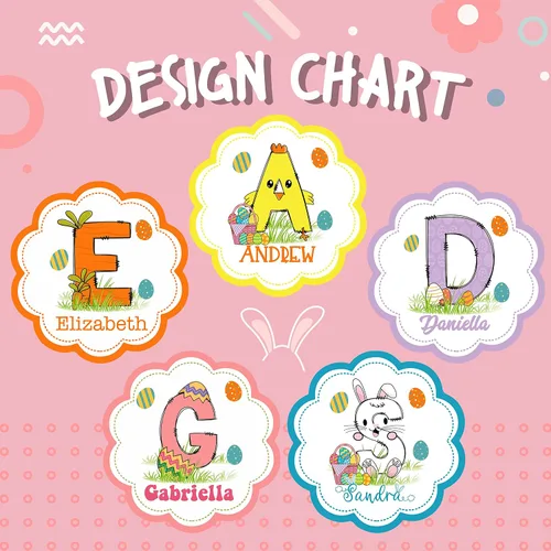 Vista 2 de Regalos personalizados con inicial de Pascua para bebé con nombre, 5 diseños, body personalizado de Pascua para recién nacidos, ropa de bebé