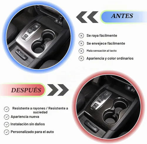 Vista 2 de Cubierta del panel de cambio para Honda Pilot 2016-2022 Ridgeline 2020-2023 Passport 2019-2023, protector antiarañazos para el marco del portavasos