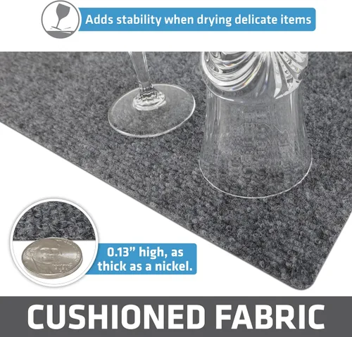 Vista 4 de Drymate Forro de lujo para estantes y cajones de alta calidad, tela acolchada gruesa, no adhesiva, absorbente, impermeable, antideslizante, forros