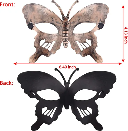 Vista 2 de FEQO 32 piezas máscaras de máscaras, máscaras venecianas vintage antiguas