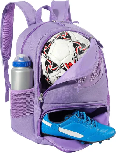 Vista 13 de Mochila de baloncesto para hombres y mujeres con compartimento para pelota y zapatos, capacidad de 30L, ligera y transpirable, mochila de fútbol