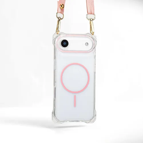 Vista 15 de Funda magnética para iPhone 13 Pro Max, con marco suave magnético transparente, parte trasera de PC, cubierta protectora contra golpes con cordón