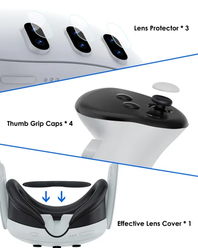 Vista 5 de DUXICEPIN Accessories for Meta Quest 3, Protective Shell Cover for Oculus Quest 3, VR Accessories Included Transparent Shell Cover, Lens Tempered