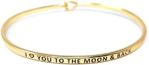 Vista 34 de By you - Brazalete con gancho, pulsera delgada grabada con un mensaje positivo e inspirador