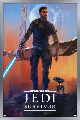 Vista 10 de Trends International Star Wars: Jedi: Survivor - Póster de pared de lujo, 22.4 pulgadas de largo x 14.7 pulgadas, versión enmarcada de madera