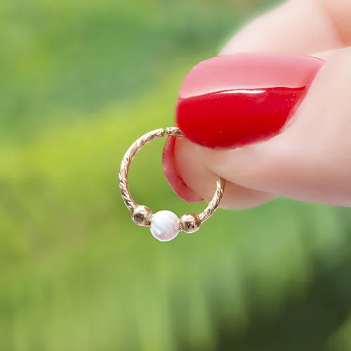 Vista 5 de Anillos de nariz - Plata y oro - Opal CutWire
