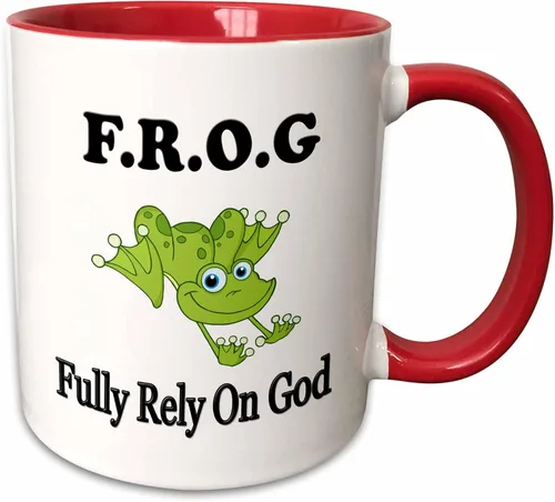 Vista 9 de 3dRose - Rana confía plenamente en dios - Taza - (taza-149833-4)