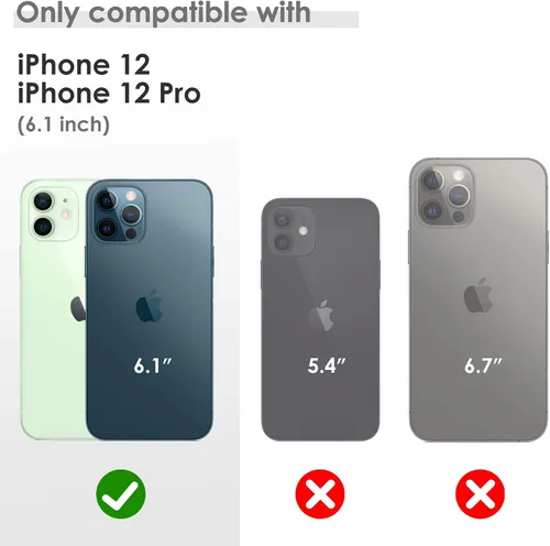 Vista 7 de LOHASIC Funda para iPhone 12/12 Pro para hombre, cuero de lujo, delgada, clásica, agarre suave, a prueba de golpes, protección de cuerpo completo