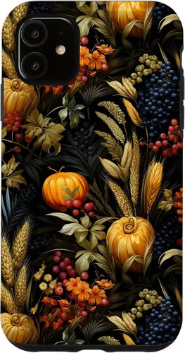 Vista 8 de iPhone 12 mini otoño hojas caídas calabaza especia cosecha feliz otoño caso