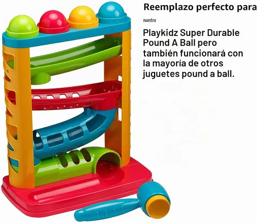 Vista 3 de Bolas de repuesto superduraderas para libra una bola, surtido de 4 bolas de plástico de diferentes colores de 1.75 pulgadas de diámetro que se