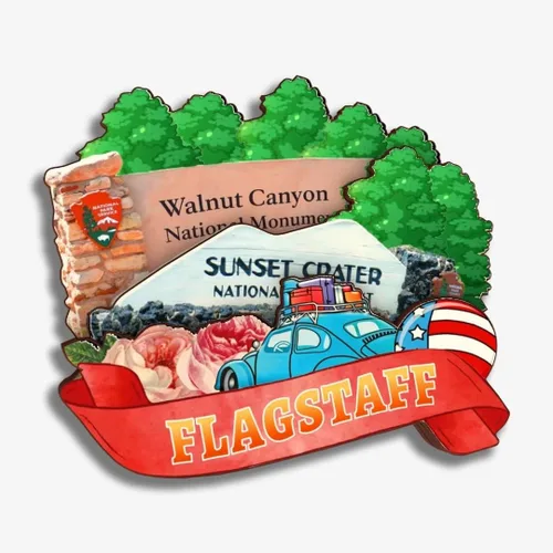 Vista 16 de Flagstaff - Imán de madera para nevera, colección de madera 3D, hecho a mano, recuerdos de ciudad de viaje, decoración del hogar, regalo -354