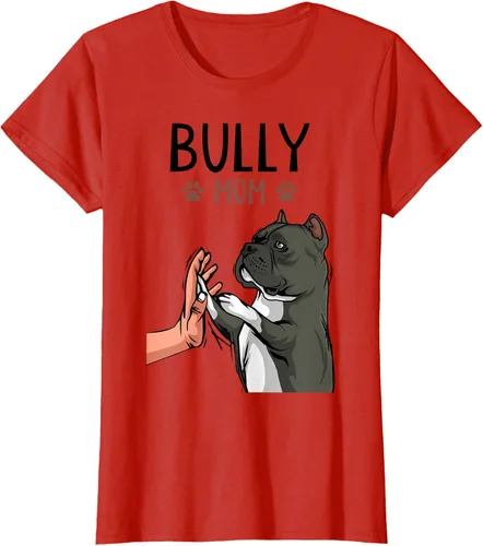 Vista 72 de American Bully Mom Cute Dog Mama Camiseta divertida para mujer, Blanco, S