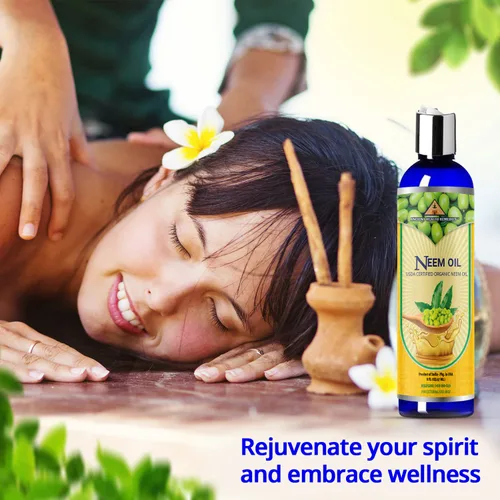 Vista 3 de Ancient Health Remedies Aceite de neem orgánico prensado en frío, sin refinar, certificado por la USDA, puro y natural, excelente aceite portador a