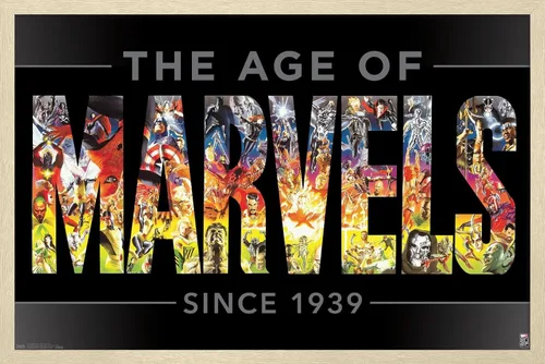 Vista 7 de Trends International Marvel Comics - Póster de pared del 80 aniversario de Marvel - Age of Marvels, 14.725 x 22.375 pulgadas, versión enmarcada